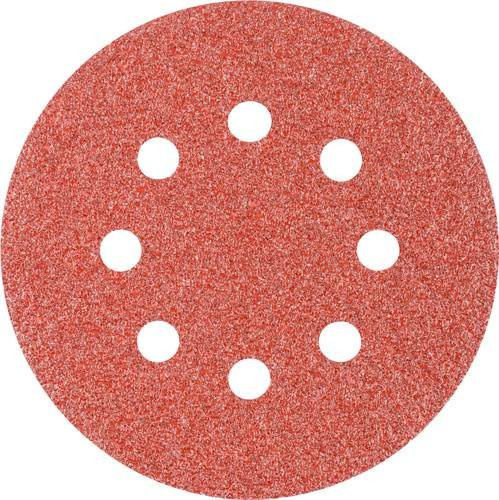 PFERD Universal Korund Klettscheiben für Exzenterschleifer, Körnung 40, Durchmesser: 125 mm, 25 Stück, Farbe: Rot - Bild 1