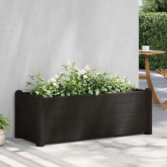 Furnicato Garten-Hochbeet aus PP in Anthrazit, B/T/H: 100 x 43 x 35 cm - Bild 1