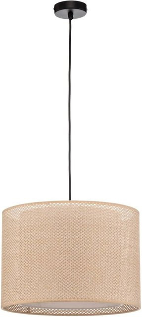 Lindby Pendelleuchte Soula in Beige, 1-flammige Vintage Wohnzimmerleuchte mit E27 Fassung - Bild 1