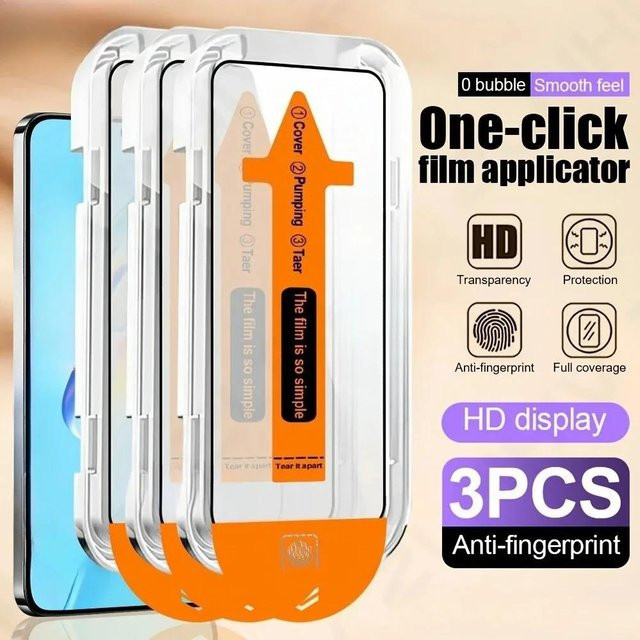 3 Stück HD Staubfreie Displayschutzfolien für Xiaomi Redmi Note und Redmi Serie, transparent - Bild 1