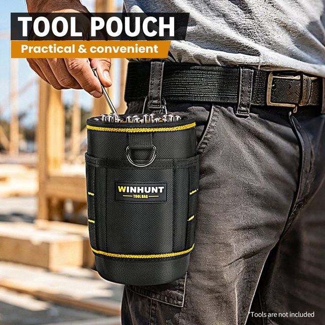 Robuste Werkzeugtasche von WINHUNT in Schwarz mit geformtem Boden und Organizer für Kleinteile - Bild 1