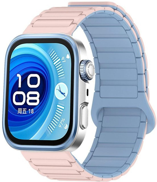 AgoodPlus Uhrenarmband Silikon, Magnetisch, Blau/Rosa, Unisex - Bild 1