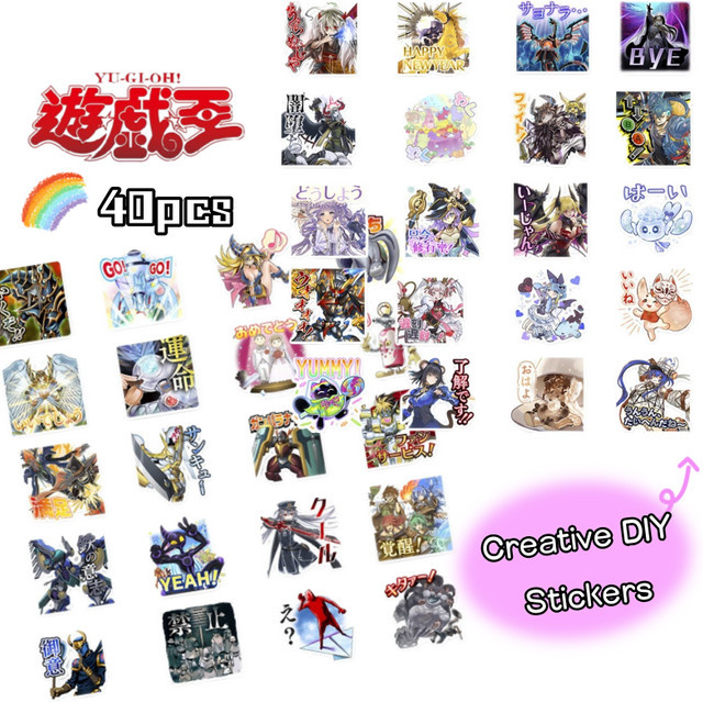 Bandai Yu-Gi-Oh Kleine Karten-Zusatzsticker, 40 Stück, DIY Aufkleber - Bild 1