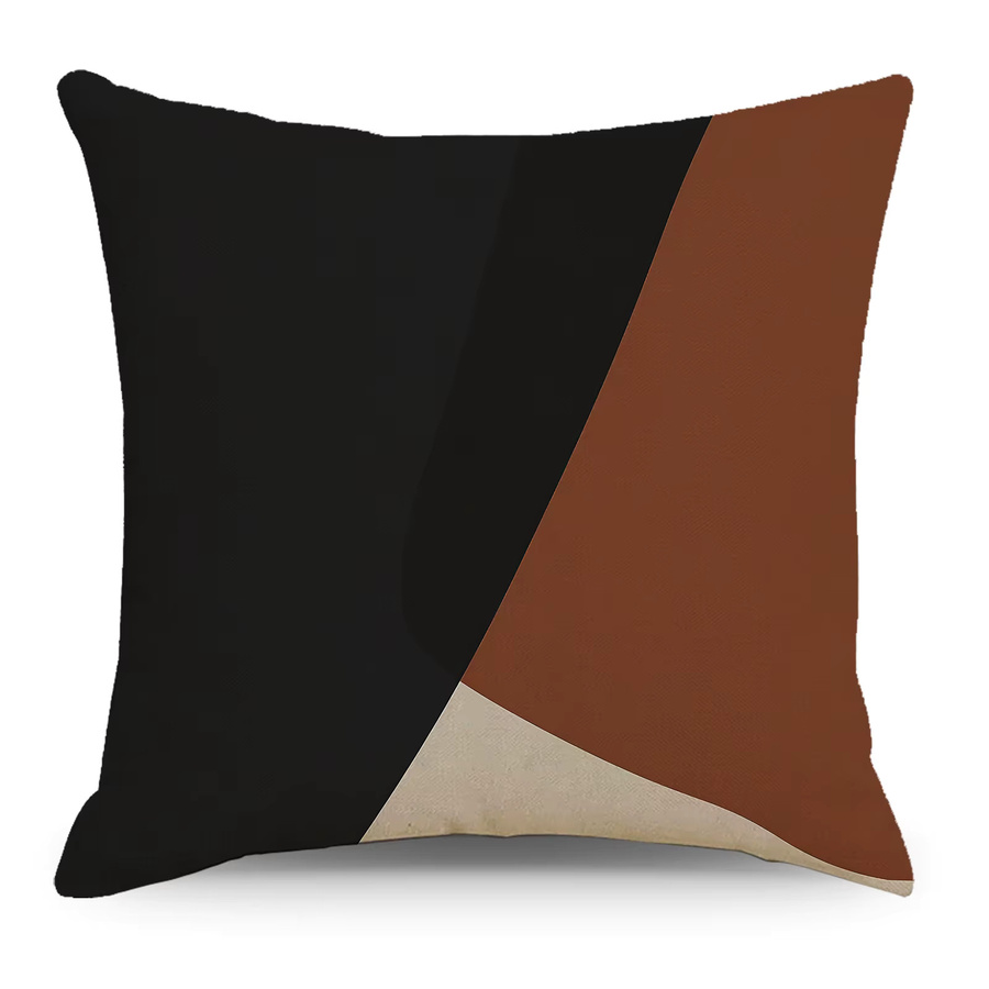 VIKAMA Kissenbezug aus Leinen mit nordischem abstrakten Design, quadratisch, B/T/H: 30 x 30 x 30 cm - Bild 3