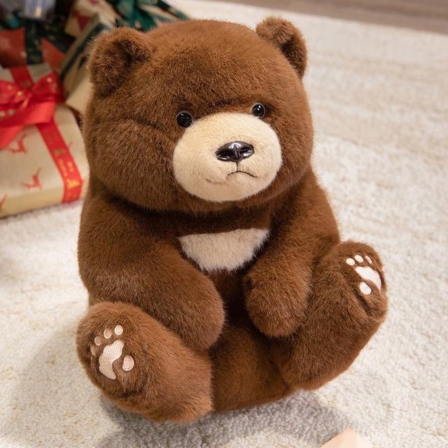 Niedlicher sitzender Bär Teddybär Puppe Plüschtier, braun - Bild 1