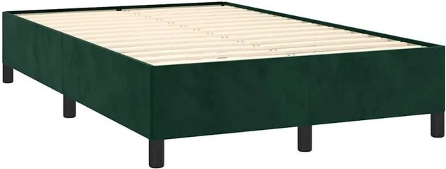 vidaXL Bettgestell aus Samt in Dunkelgrün ohne Matratze B/T/H: 120 x 193 x 35 cm - Bild 1