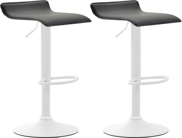 CLP 2er Set Barhocker Dyn V2 in Schwarz mit Kunstlederbezug und höhenverstellbarem Trompetenfuß - Bild 1