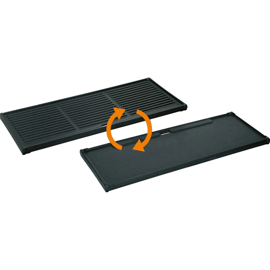 Enders Gusswendeplatte 1/3 aus emailliertem Gusseisen für Gasgrills, schwarz, B: 44,0 cm, T: 19,5 cm, H: 1,5 cm - Bild 2