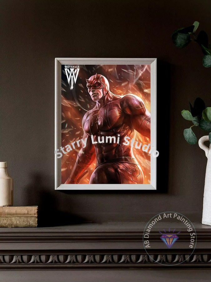 KAYOU Daredevil Marvel Comics 5D DIY Diamant-Malerei-Set für Wanddekoration mit runden Steinen - Bild 2