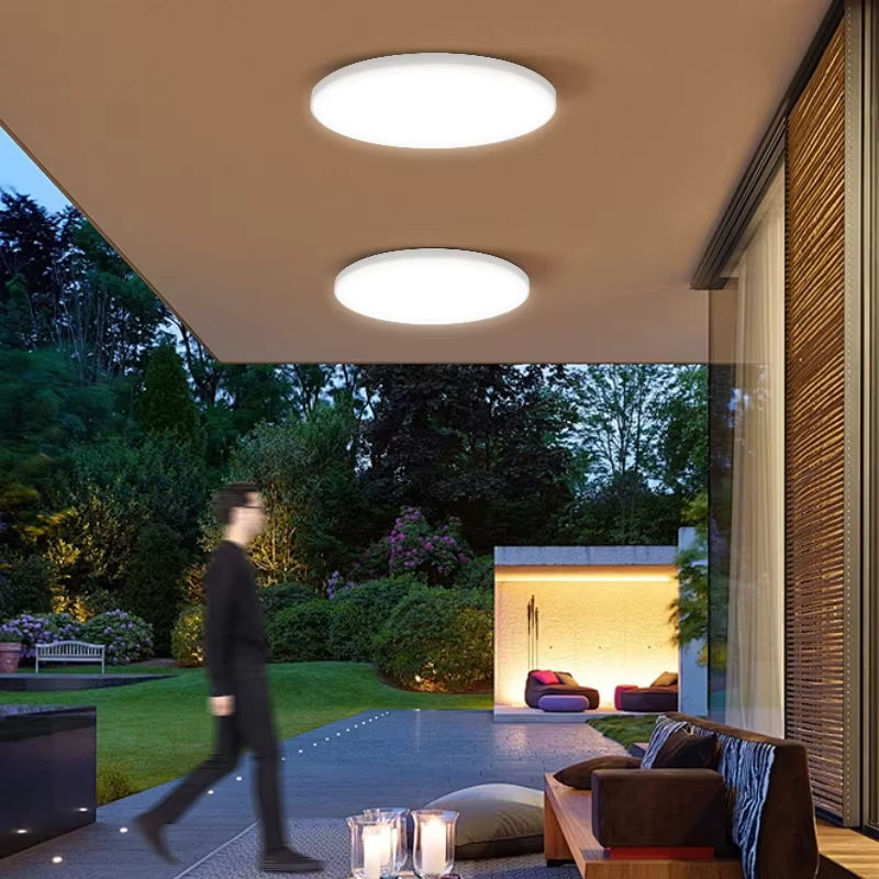 LANGYUE LED Deckenleuchte mit Radar-Bewegungsmelder in Weiß, moderne runde Deckenbeleuchtung für Flur, Treppe, Balkon und Garage - Bild 3