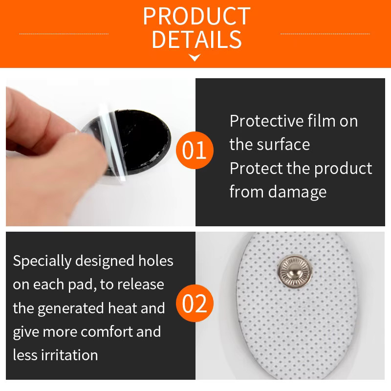 Yinhang Mini Button TENS Elektroden Pads Weiß, 3 x 4 cm, Leitfähiges Gel für Massage und Akupunktur zur Schmerzlinderung - Bild 2