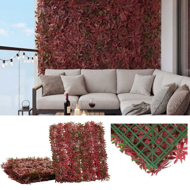 MCW Wandfliese L78 Sichtschutz für Terrasse und Balkon in Ahorn Rot, 4 Stück à 50 x 50 cm (Gesamtfläche 1 m²) - Bild 3