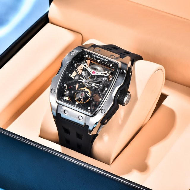 PAGANI DESIGN Armbanduhr Automatik, Edelstahl, 42 mm, Herren, Schwarz - Bild 1