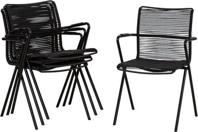 Acamp Set 4x Stapelsessel Alpha Rope in Anthrazit-Nero mit Armlehnen, B/T/H: 55 x 57 x 83 cm - Bild 2
