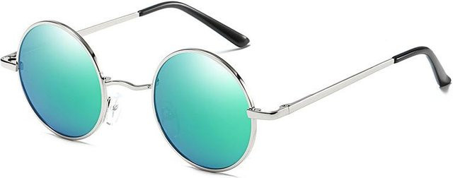 Binchi Outdoor Equipment Sonnenbrille, rund, Vollrand, Metall, weiß, Unisex, polarisiert - Bild 1