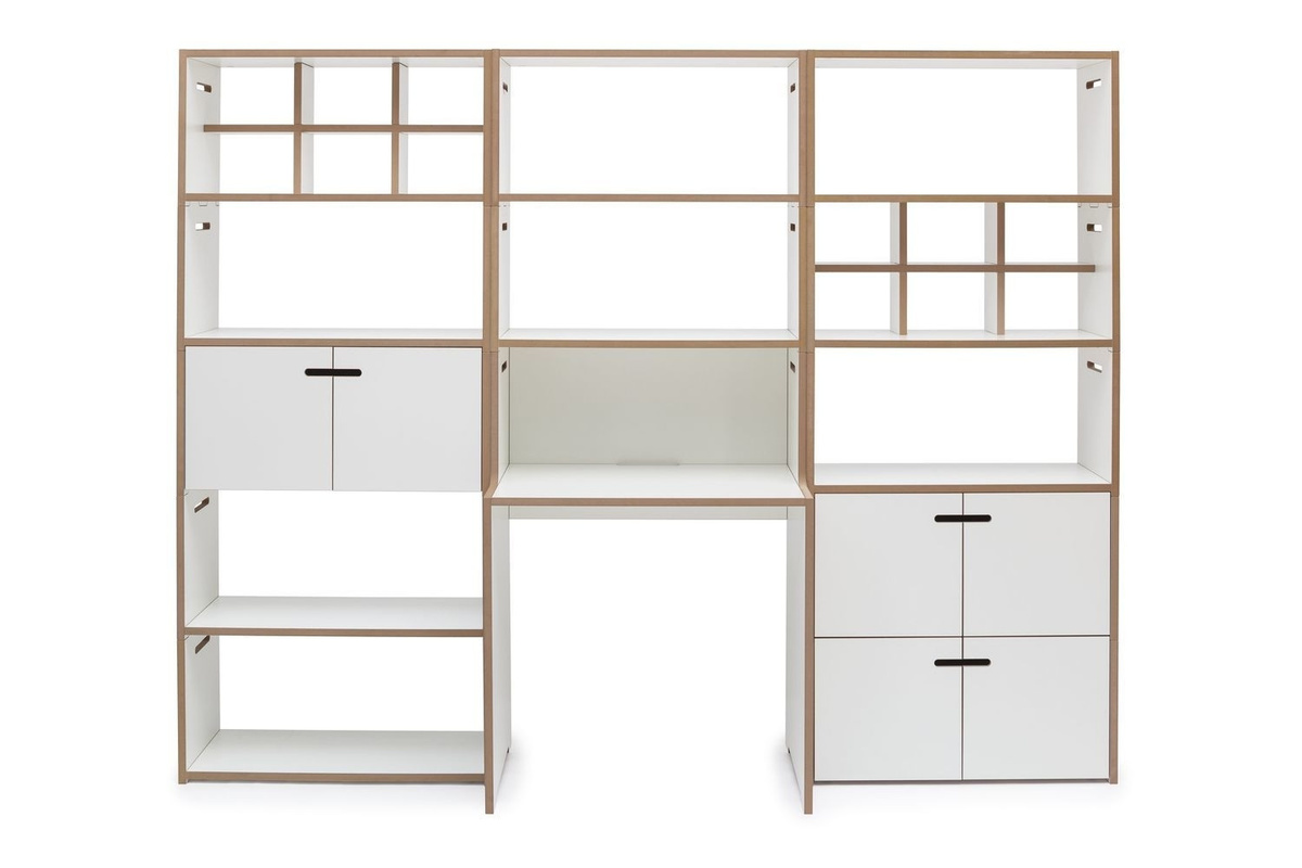 Tojo Schreibschreibtisch in Weiß mit Kabeldurchlass und mattem MDF-Finish - Bild 1