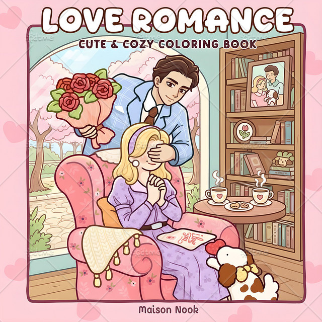 LOVE ROMANCE Malbuch, Erwachsene, Mehrfarbig - Bild 1