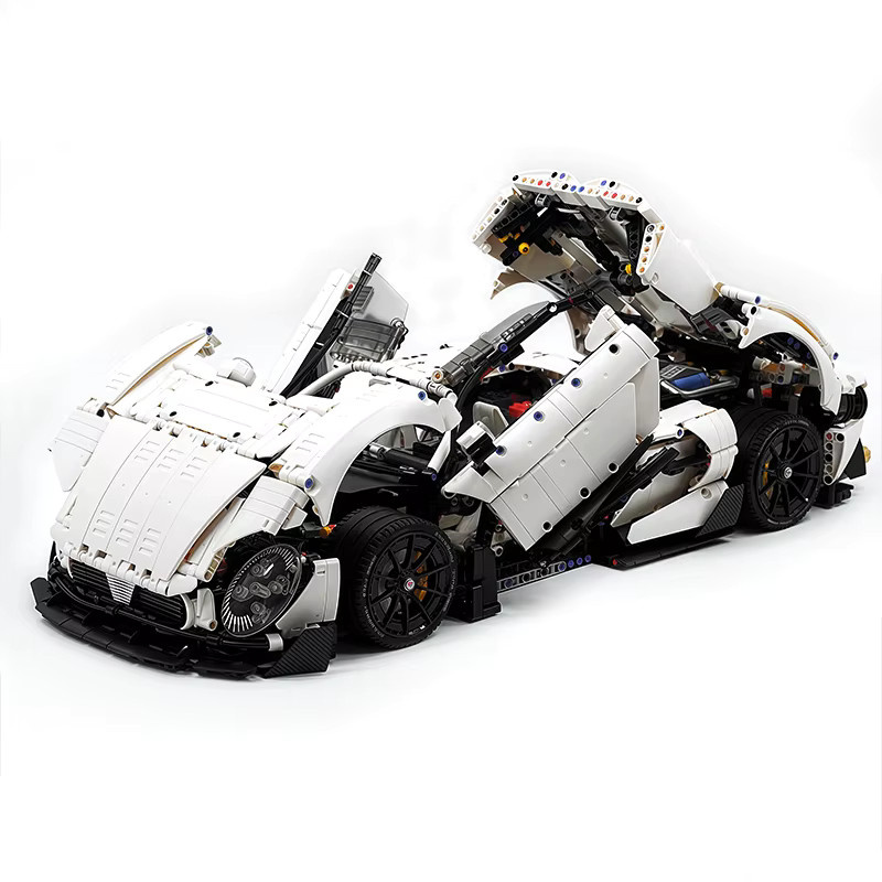GULY 10621 MOC Technisches Super Sport Auto 1:8 Baustein Set in Weiß - Bild 2