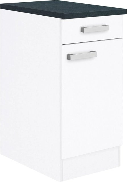 Optifit Küchen-Unterschrank Salo214 in Weiß mit matter Feinstruktur, B/T/H: 40 x 60 x 84,8 cm - Bild 1