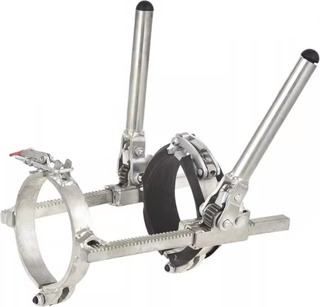 PP Silent Pipe Tensioner Sleeve Rohrinstallationswerkzeug Abflussrohrzieher Rohrspanner Rohrschieber in Silber - Bild 1