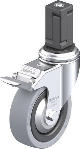 Blickle LKRA-VPA 101K-11-FI-FA-EV15 Lenkrolle mit Feststeller in Grau und Schwarz, Rad-Durchmesser: 100 mm, Tragfähigkeit: 110 kg - Bild 1