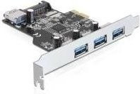 Delock USB 3.0 Erweiterungskarte PCI Express mit 3 x externen und 1 x internen USB-Anschlüssen in Schwarz (89301) - Bild 1