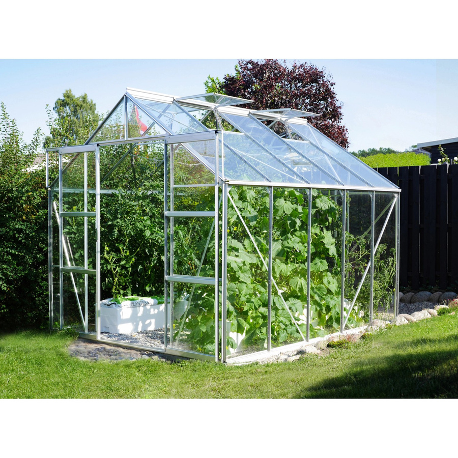 Vitavia Gewächshaus Uranus 8300 aus eloxiertem Aluminium mit Sicherheitsglas und Fundament, 8,3 m² - Bild 2