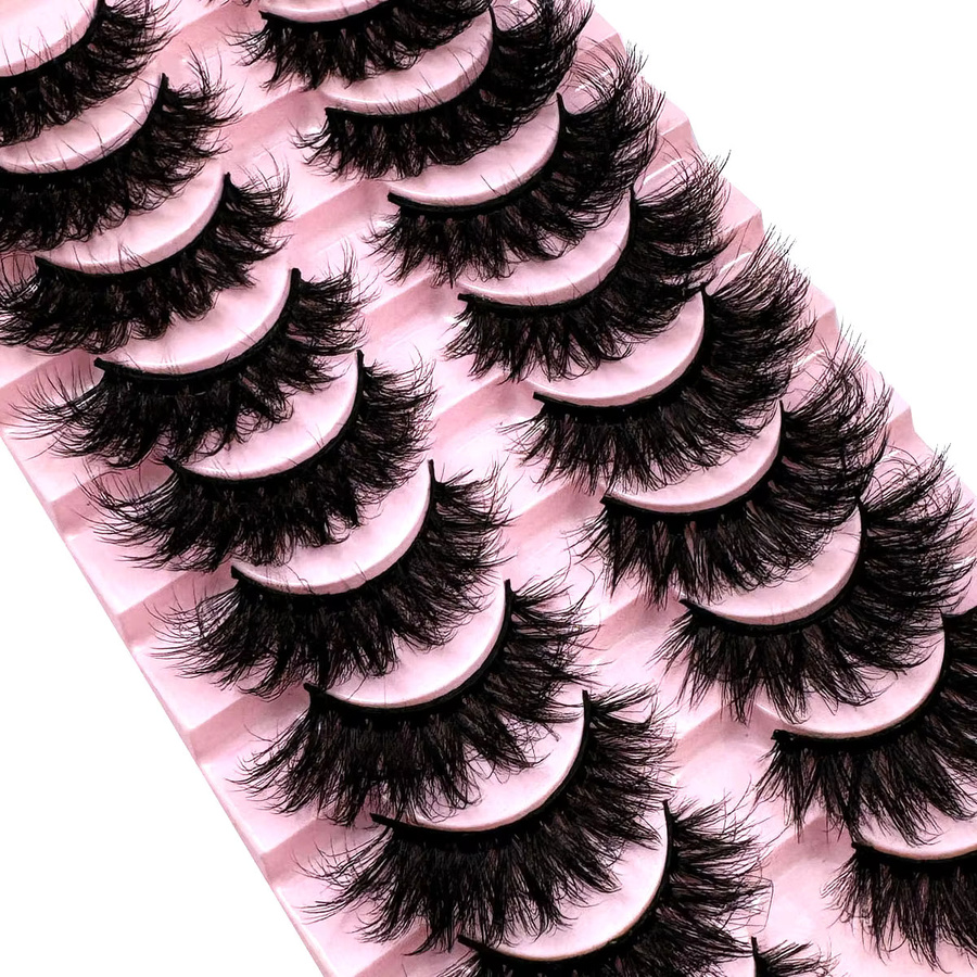 UMIRYAO 3D-Falsche Wimpern, Black, 10 Paar, Natürlich, Unisex - Bild 3