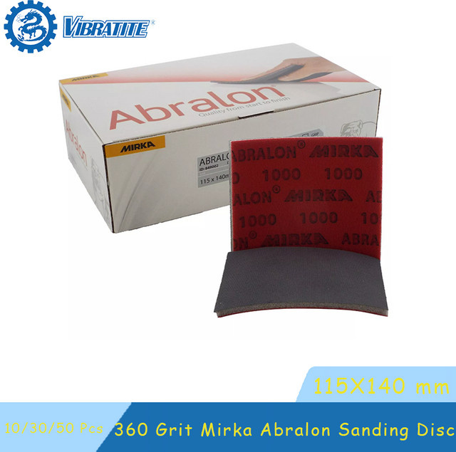 Mirka Abralon Schleifscheibe Schwamm Schleifpapier 360 Körnung für Holz und Auto, Durchmesser: 115 mm, B/T/H: 115 x 140 mm, trocken und nass anwendbar - Bild 1