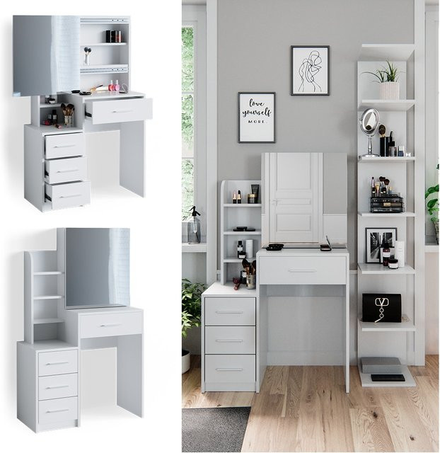 Vicco Schminktisch Conrada Weiß B: 132 cm, H: 80 cm, T: 36 cm - Bild 1