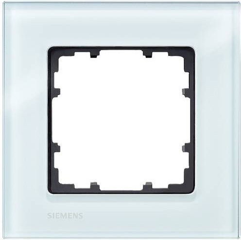 Siemens Schalterprogramm Delta Glas 1fach Rahmen in Weiß und Grün - Bild 1