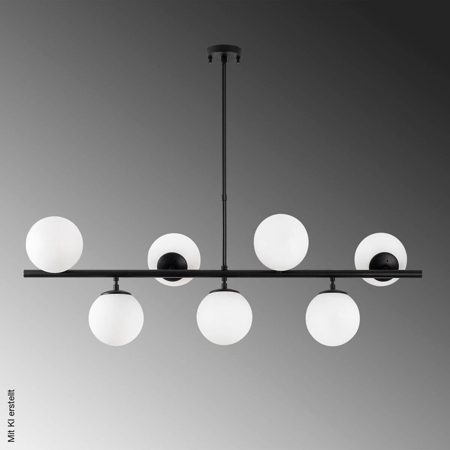 Opviq Deckenleuchte Fazli-10525 in Schwarz und Weiß mit Glas, Höhe: 85 cm, Breite: 113 cm, Tiefe: 40 cm, E14, 7 Brennstellen - Bild 3