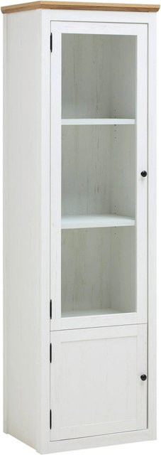 Mömax Vitrine Korsika in Eichefarben und Weiß mit Glastüren und Soft-Close-Funktion, B/T/H: 58,1 x 43,0 x 195,0 cm - Bild 1