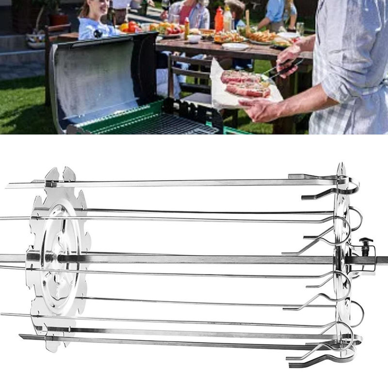 TOMTOP JMS Rotisserie Spieße aus Edelstahl in Silber für BBQ und Kebab - Bild 5