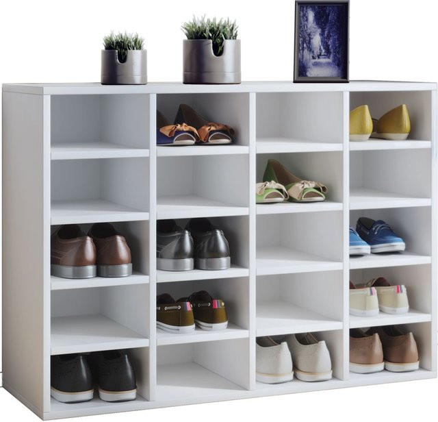 VCM Schuhschrank Hinsol Weiß B/T/H: 92 x 33 x 67 cm - Bild 1