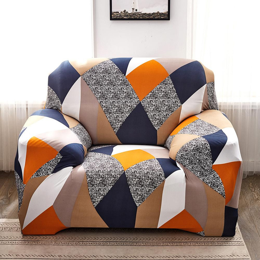 BRHUIXUE Elastischer Sofabezug mit Grafikprint für 1-Sitzer, Multicolor, Polyester, Breite: 90-140 cm - Bild 2