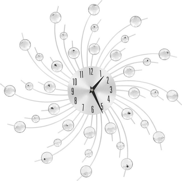 vidaXL Wanduhr Modernes Design in Silber mit Quarzwerk und Metallgehäuse, Durchmesser: 50 cm - Bild 1