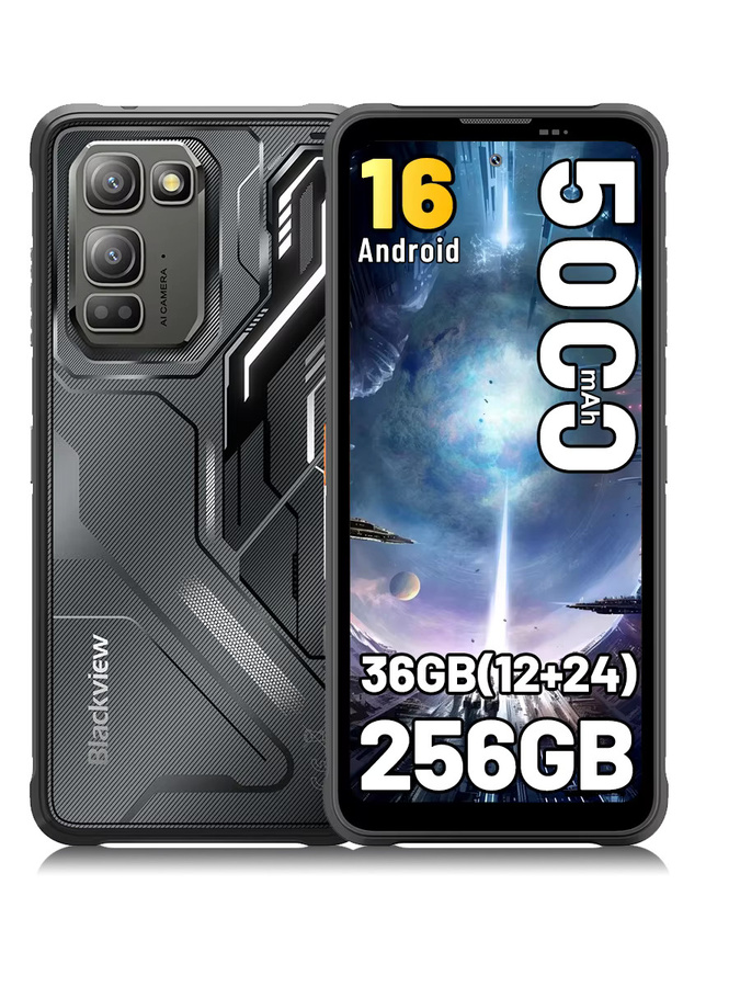 Blackview FORT 5 Robustes Smartphone in Schwarz mit 256 GB Speicher, 36 GB RAM (12+24 GB), 6.78 Zoll HD+ IPS Display und 5000 mAh Akku - Bild 6