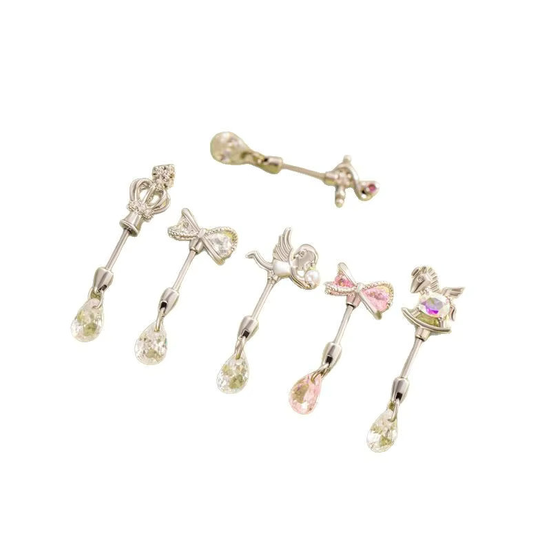 mling Ohrstecker, Kubische Zirkonia, Titan, Schleifenknoten, Unisex - Bild 3