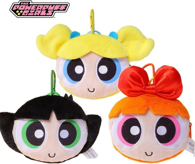 HUGKIS Powerpuff Mädchen Plüsch Geldbörse, Kleine Hängende Tasche, 13 cm - Bild 1