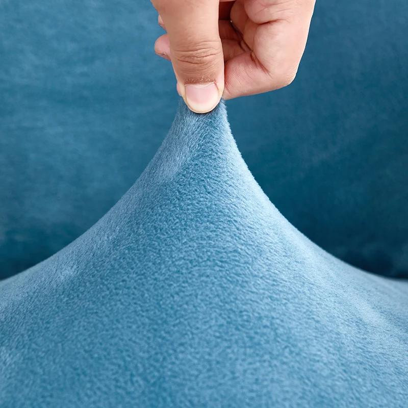 Elastischer Samt Bürostuhlbezug in Blau mit Reißverschluss für Computerstühle und Schreibtischstühle - Bild 3