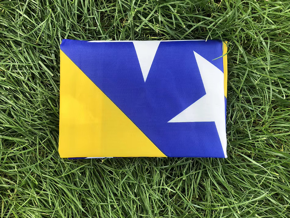 SKY FLAG Nationalflagge Bosnien und Herzegowina zur Dekoration, B/B/H: 150 x 90 x 0 cm, Blau-Gelb-Weiß - Bild 4