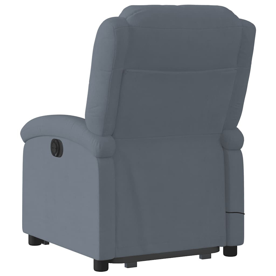 vidaXL Elektrischer Massagesessel mit Aufstehhilfe in Dunkelgrau aus Samt - Bild 3