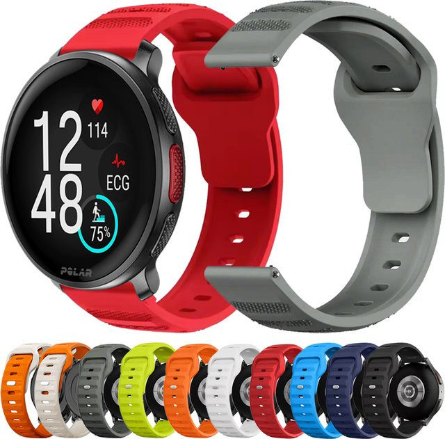 Polar Sportarmband Silikon, Schwarz, 22mm 20mm - Bild 1