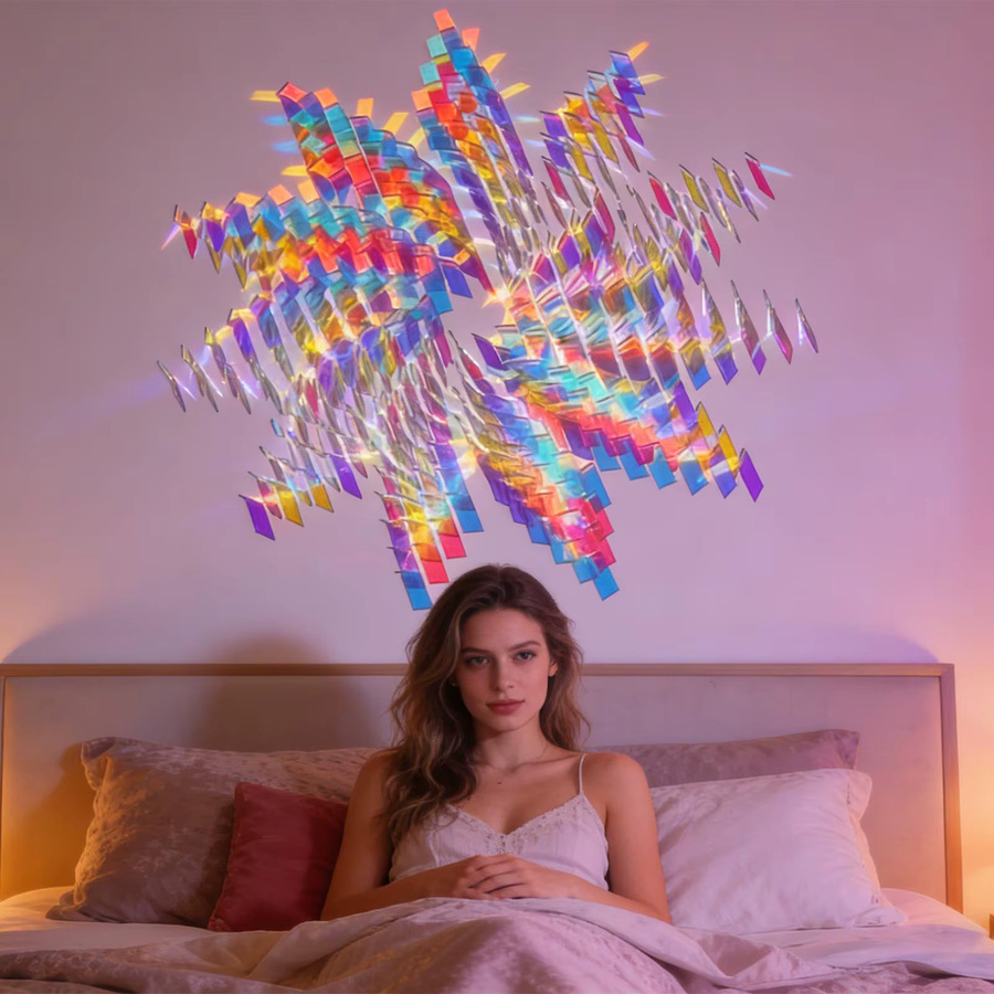 Regenbogen-Holographische Acrylquadrate in Multicolour für Bastelarbeiten und Präsentationen - Bild 2