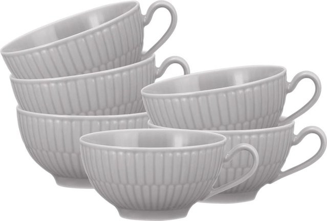 Seltmann Weiden Teetassen Amina aus Porzellan, Weiß, 6er Set, 0,14 l pro Tasse - Bild 1