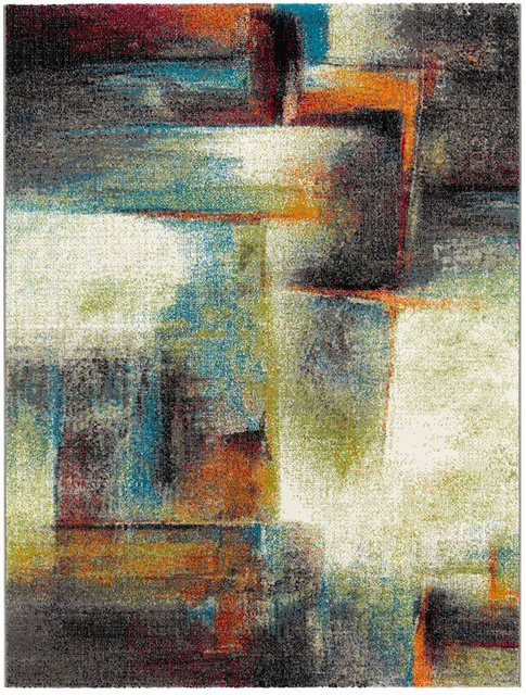 Moderner Teppich Bravo mehrfarbig mit geometrischem Muster und Hoch-Tief-Effekt, B: 120 cm, L: 170 cm - Bild 1