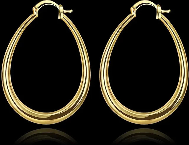 Creolen 925 Silber, Gold, Damen - Bild 1