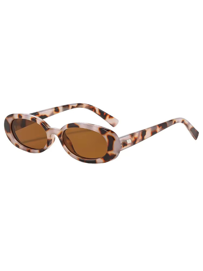 Kleine ovale Sonnenbrille, Vollrand, braun, Kunststoff - Bild 2