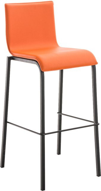 TPFLiving Barhocker Avon GS mit Metallgestell in Schwarz und orangefarbenem Stoffbezug - Bild 1